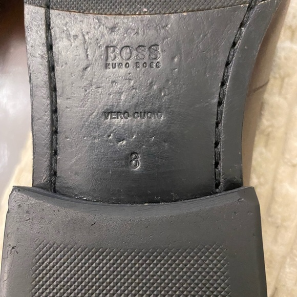 Hugo Boss Penny Loafers Men's 8 Dark Brown Leather Dress, runs large - Picture 11 of 16